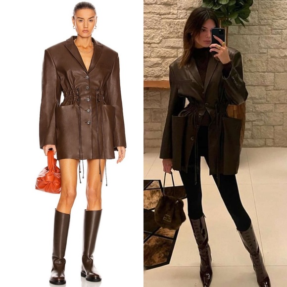 The Mannei Jackets & Blazers - The Mannei Irbid leather blazer in brown size 38 (US 6)